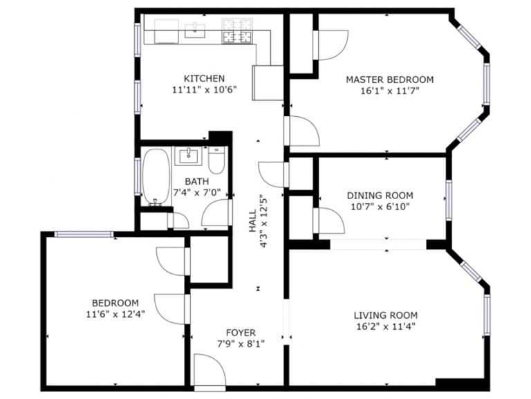 Two Bedroom Floor Plan
